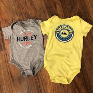 Hurley and Quiksilver onsies